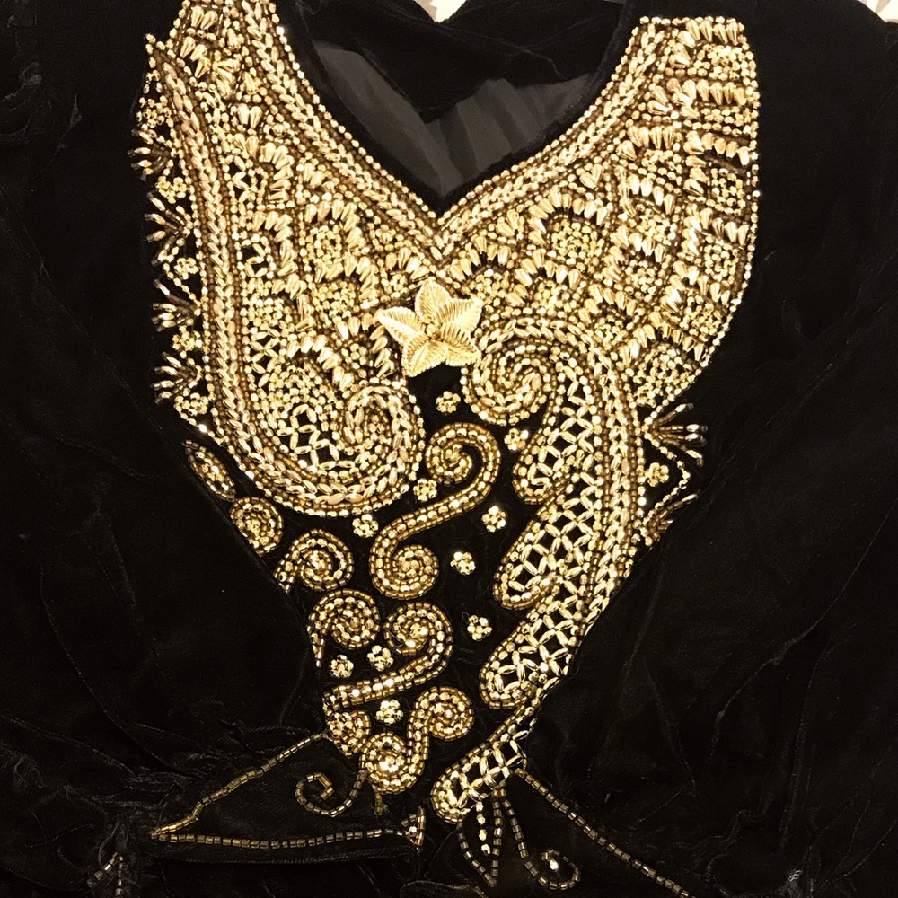 Black Velvet Gorgeous Turkish Dress